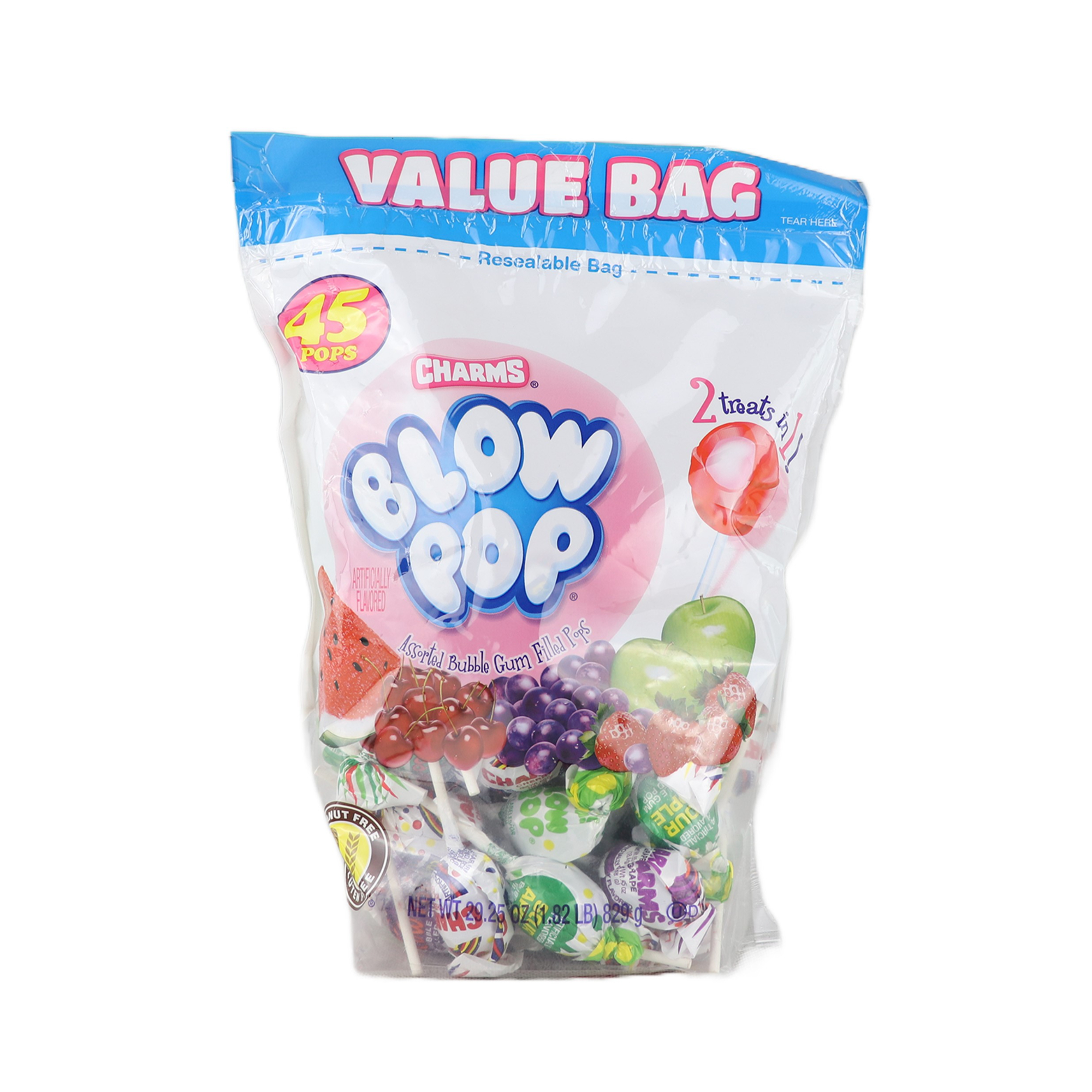 Charms Blow Pop Assorted Bubble Gum Filled Pops 45pcs